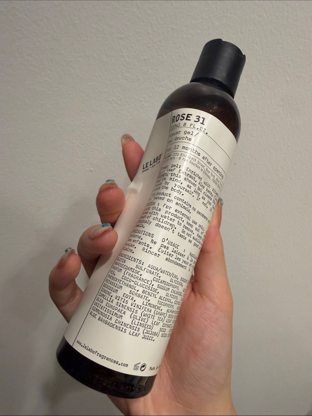 NWT. LE LABO ROSE 31 Body Shower Gel, 237 ML